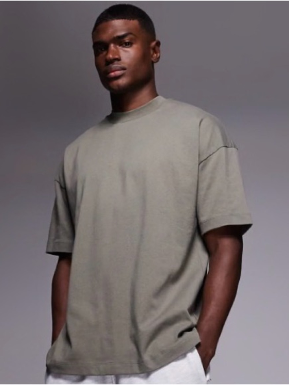 ASOS Beige Oversized Crewneck T-Shirt #172